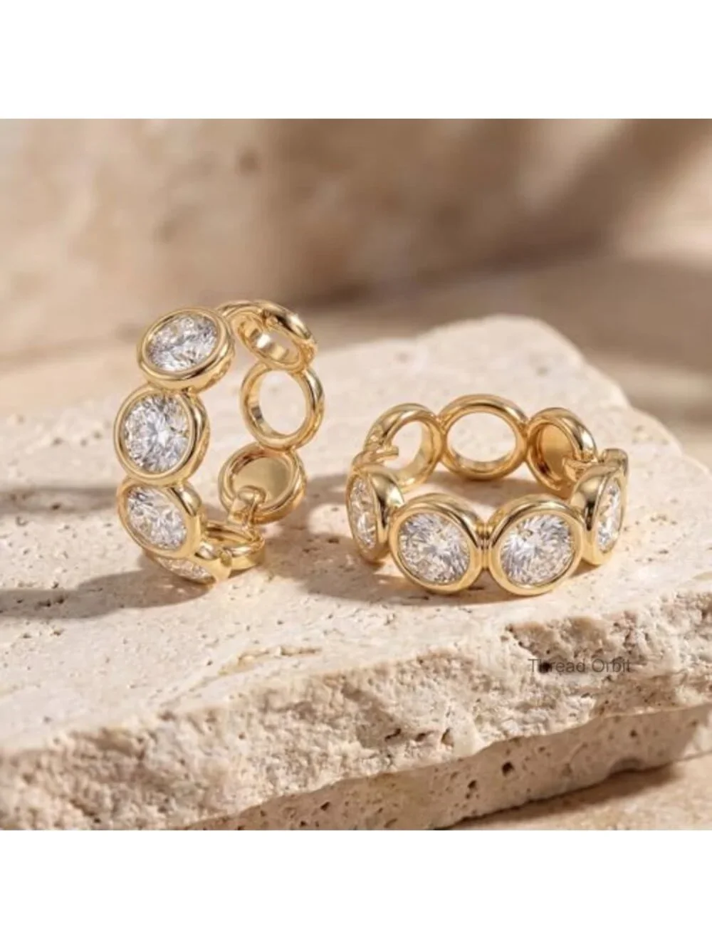Gold Plated Huggie Hoop Earrings Cubic Zirconia Hypoallergenic